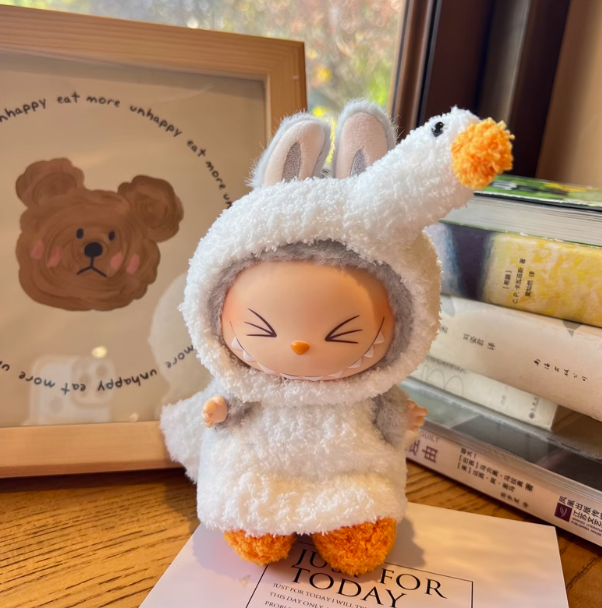 17 cm  Labubu Macaron 1 sits on 2 generations  Doll clothes