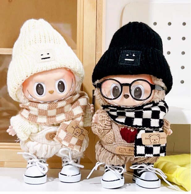 17 cm  Labubu Macaron 1 sits on 2 generations  Doll clothes
