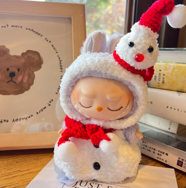 17 cm  Labubu Macaron 1 sits on 2 generations  Doll clothes