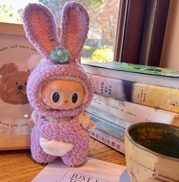 17 cm  Labubu Macaron 1 sits on 2 generations  Doll clothes
